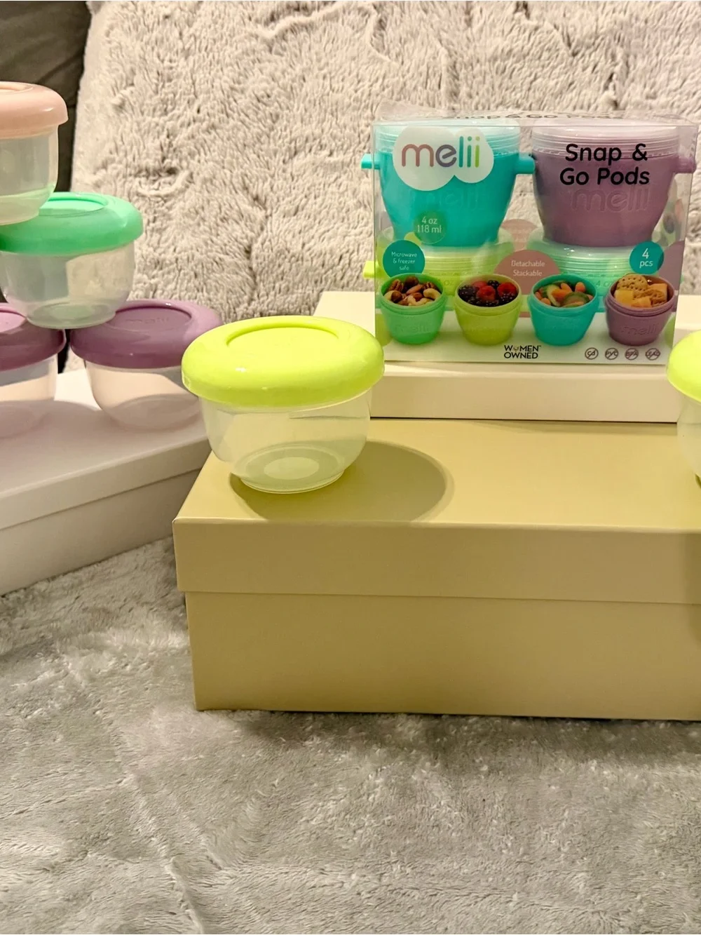 Melii Snap & Go Pods 4oz Baby Food Storage Snack Containers Mega Lot of 12 NWT